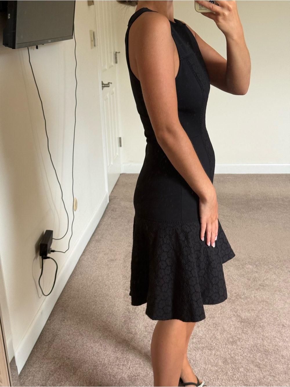 Jcrew collection Black eyelet dress size 0 - Picture 6 of 10